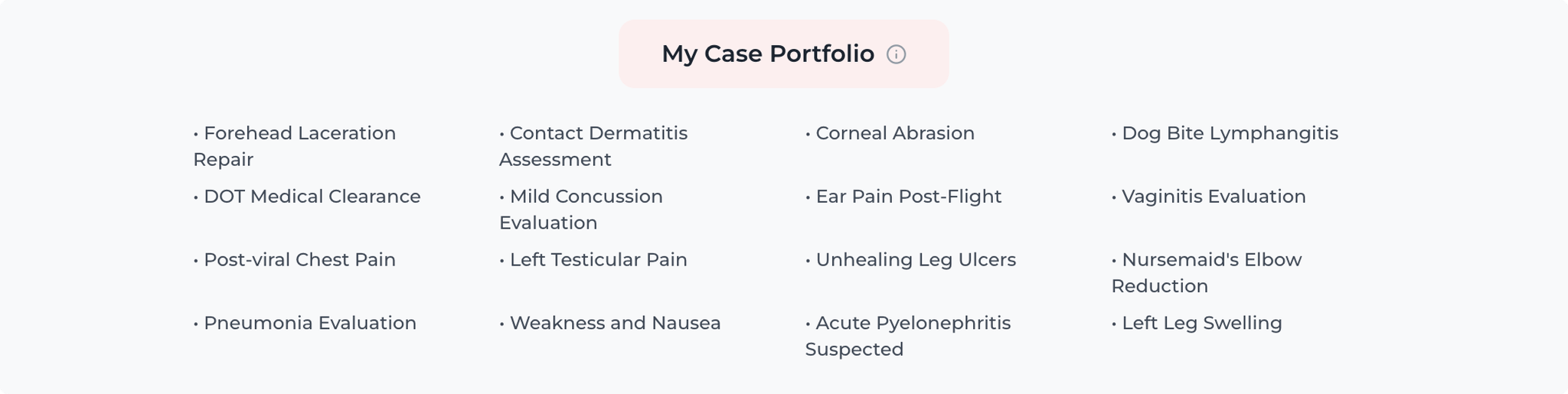 Case Portfolio Interface